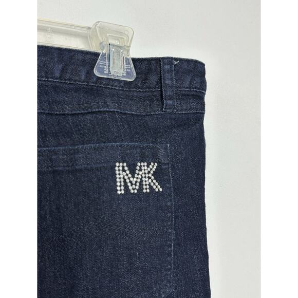 Michael Kors Women's Logo Jeans Size 14 Mid Rise Dark Wash - Picture 4 of 7